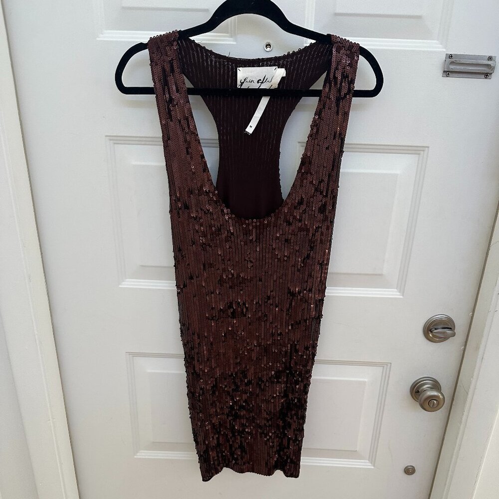 Brown Sequin Tank dress. Saks 5th Ave. Size Medium